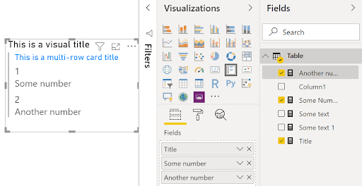 Microsoft Power BI Multi-Row Card